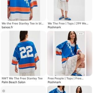 We The Free Blue and Orange Knit Top